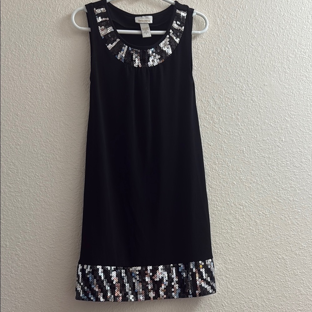 Limited Too Black Dress with Sequin Detail size 7